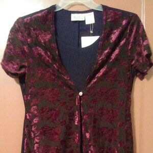 VINTAGE Women's Kathie Lee Collection Dress-MED-BLACK/PLUM-TWO FOR (2Fer) DRESS